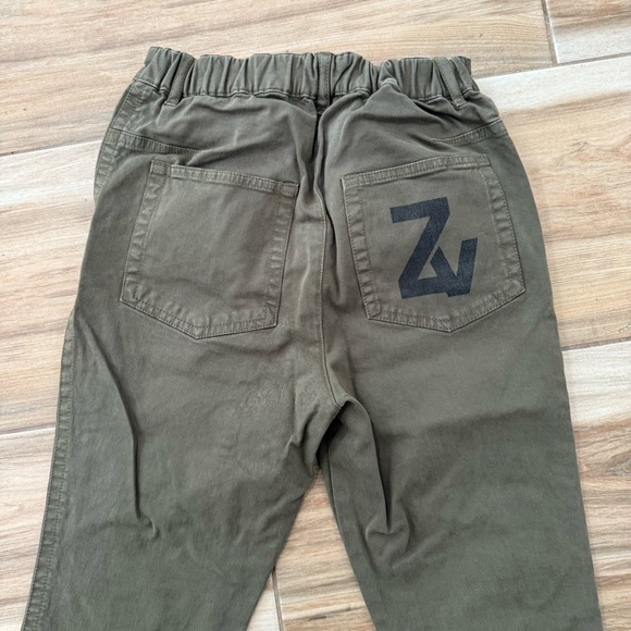 Zadig & Voltaire Olive Green Pants with Black Logo size 12 - Picture 3 of 7